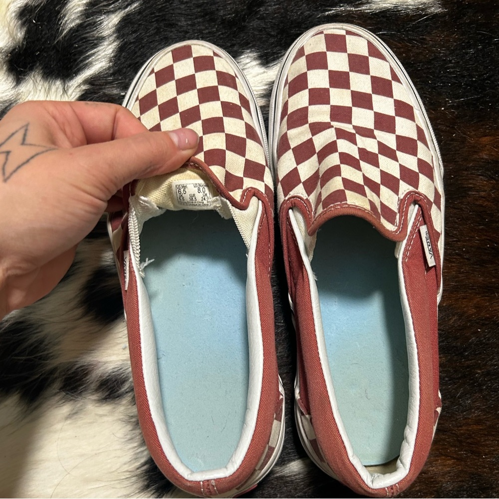 Maroon Checkered Vans - image 4